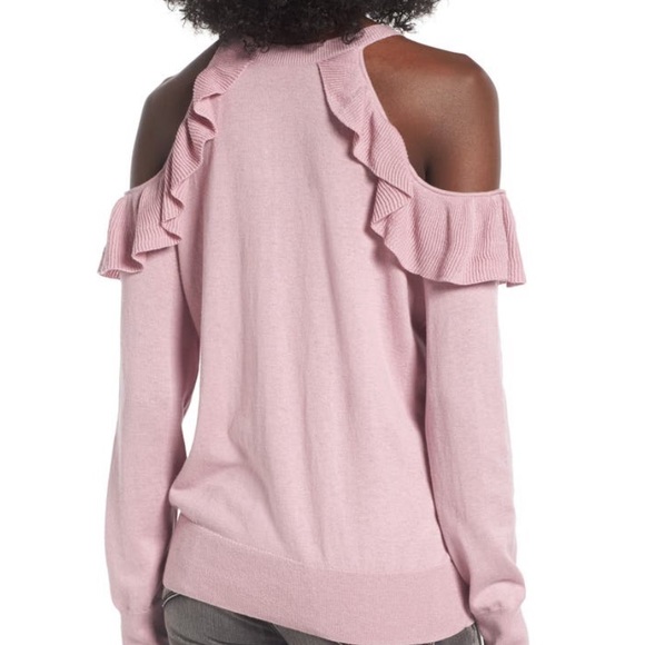 BP Ruffle Cold Shoulder Pullover - Picture 3 of 6